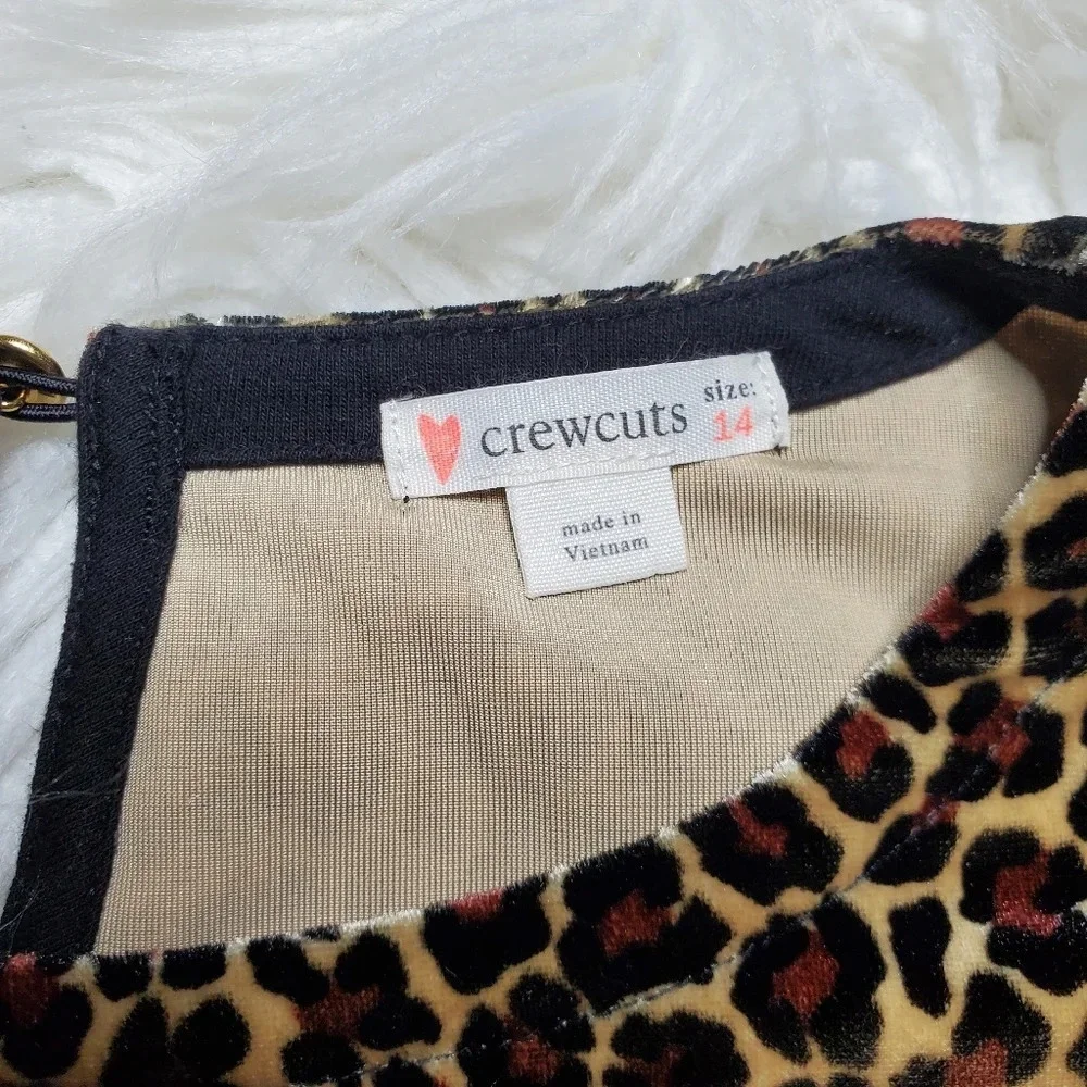 Crewcuts Leopard Print Velvet Dress‎